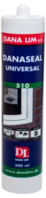 FUGEMASSE SILIKON HVIT - 300ml DANA 510 UNIVERSAL